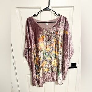 Anthropologie Floral Velvet Cozy Elegant Tunic, Large OS (Read Description)